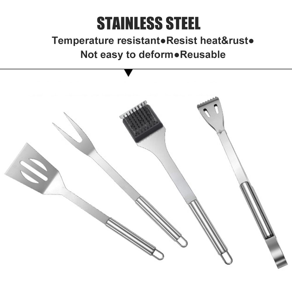 20PCs Grill Tool Set Thickened Stainless Steel BBQ Tools
