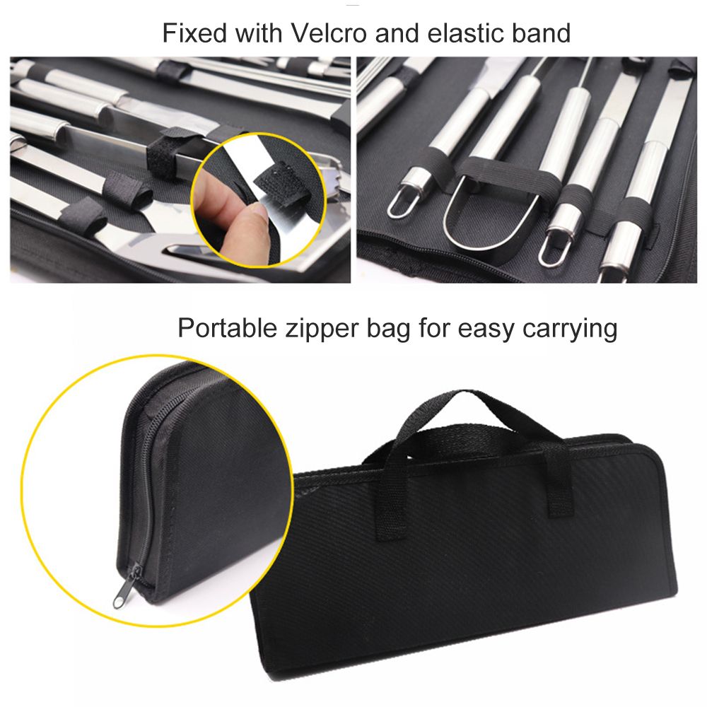 20PCs Grill Tool Set Thickened Stainless Steel BBQ Tools