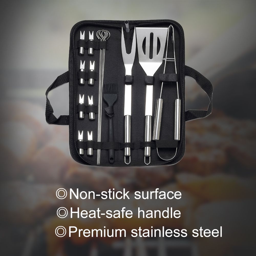 20PCs Grill Tool Set Thickened Stainless Steel BBQ Tools