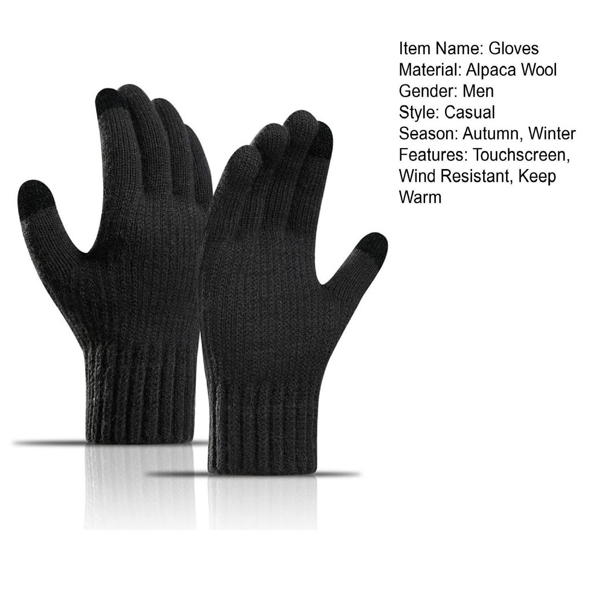 1 Pair Men Cold Winter Male Sports Motorbike Bicycle Dark Gray