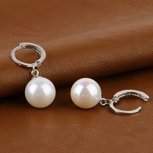 Women\'s Elegant Faux Pearl Dangle Eardrop Ear Hoop Earrings Jewelry Charm