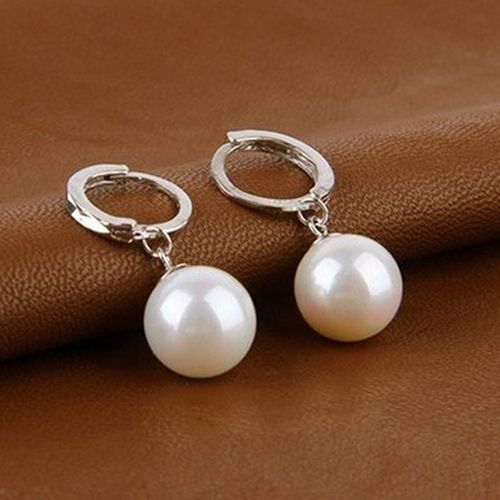 Women\'s Elegant Faux Pearl Dangle Eardrop Ear Hoop Earrings Jewelry Charm