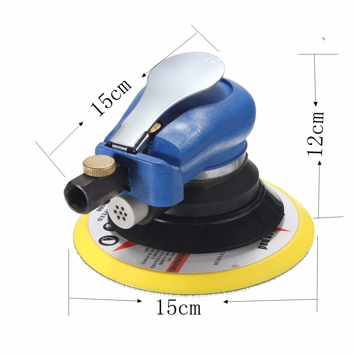 6 Inch Air Palm Orbital Sander Random For Palm Sander Dualable Action Auto Body Orbit DA Sanding Hand Sanding Pneumatic Round With 8PCS Sandpaper