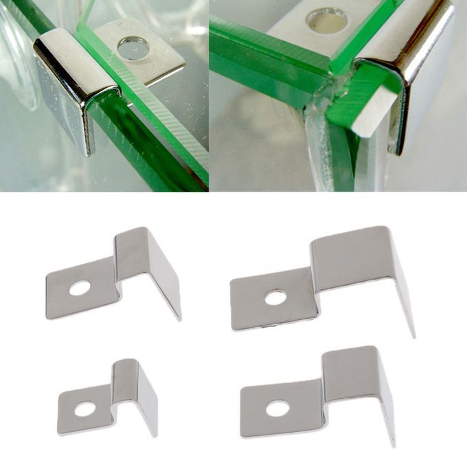 4PCS Stainless Clips Glass Cover Support Holder Aquarium   Tank 5