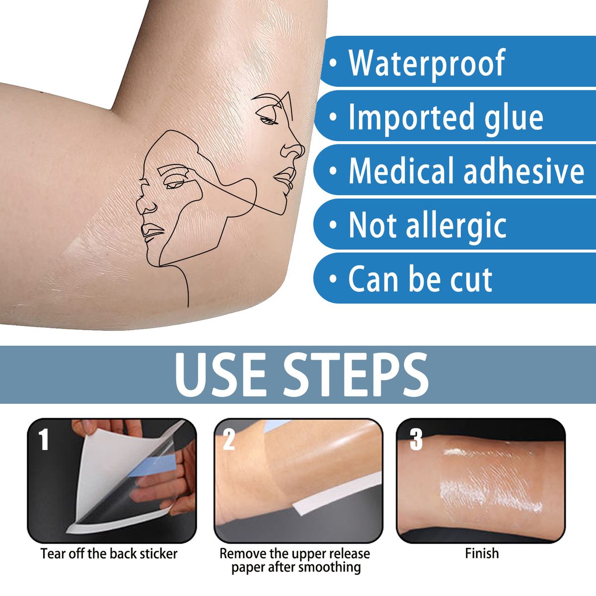 Waterproof Trasparent Tattoo Bandage Adhesive Aftercare