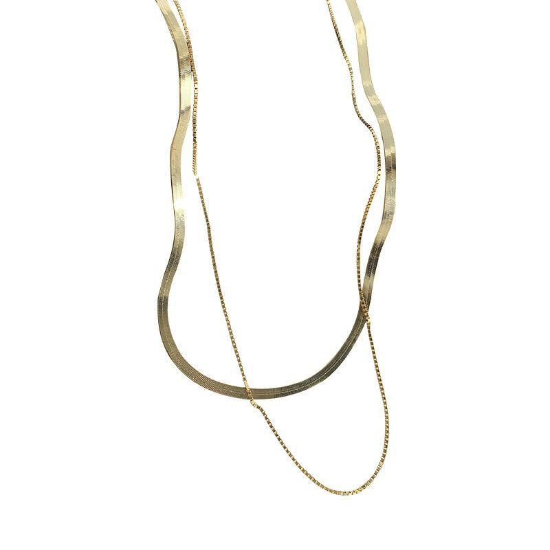 Silver color snake chain necklace for women double layer chain choker necklace party jewelry
