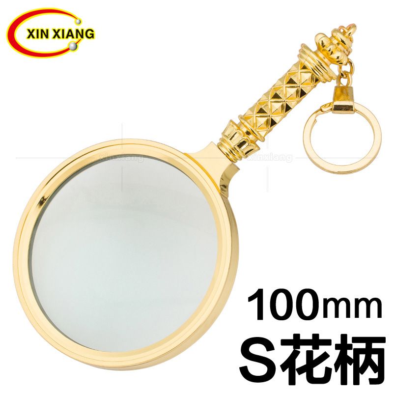 100mm Large Gold Plated Yellow Craft Gift Glass Optical Lens Reading Magnifier