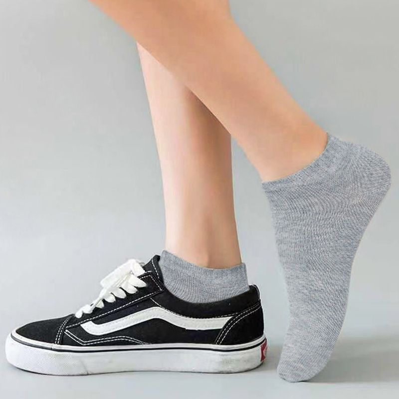 5 Pairs Socks Solid Breathable Cotton Socks Women Men