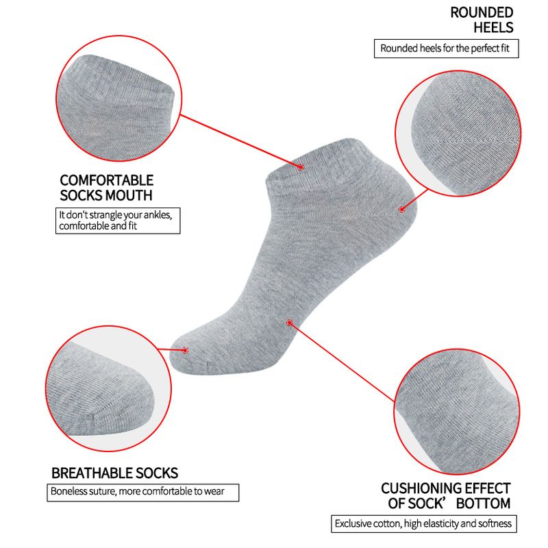 5 Pairs Socks Solid Breathable Cotton Socks Women Men