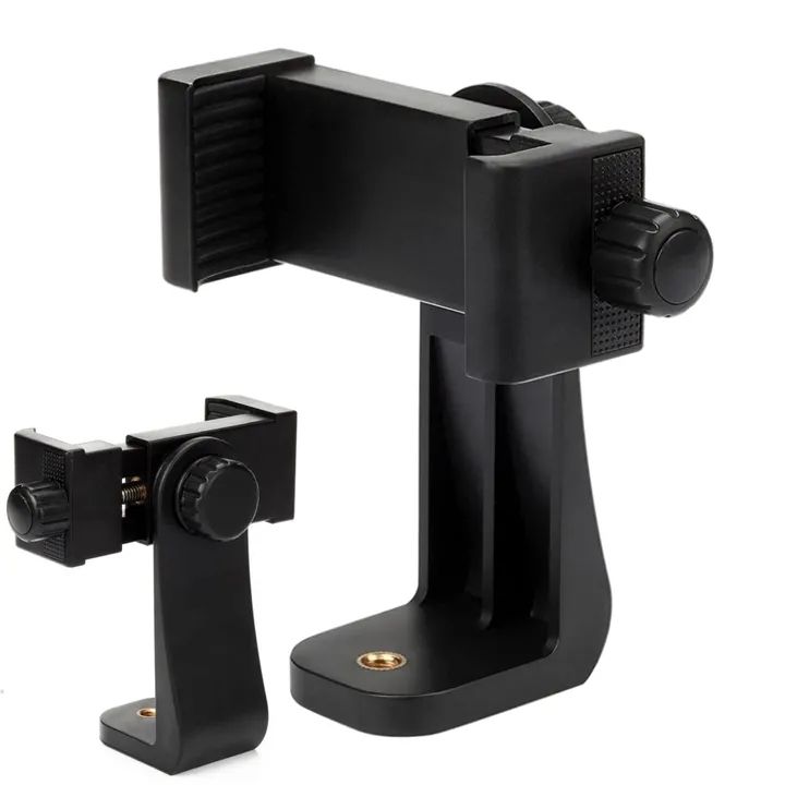 Universal Cell Phone Stand Vertical Bracket Smartphone Clip Holder 360 Adapter Tripod Mount For IPhone Selfie Stick Camera Stand Black