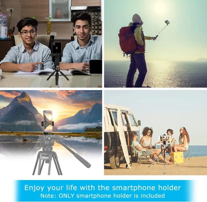 Universal Cell Phone Stand Vertical Bracket Smartphone Clip Holder 360 Adapter Tripod Mount For IPhone Selfie Stick Camera Stand Black