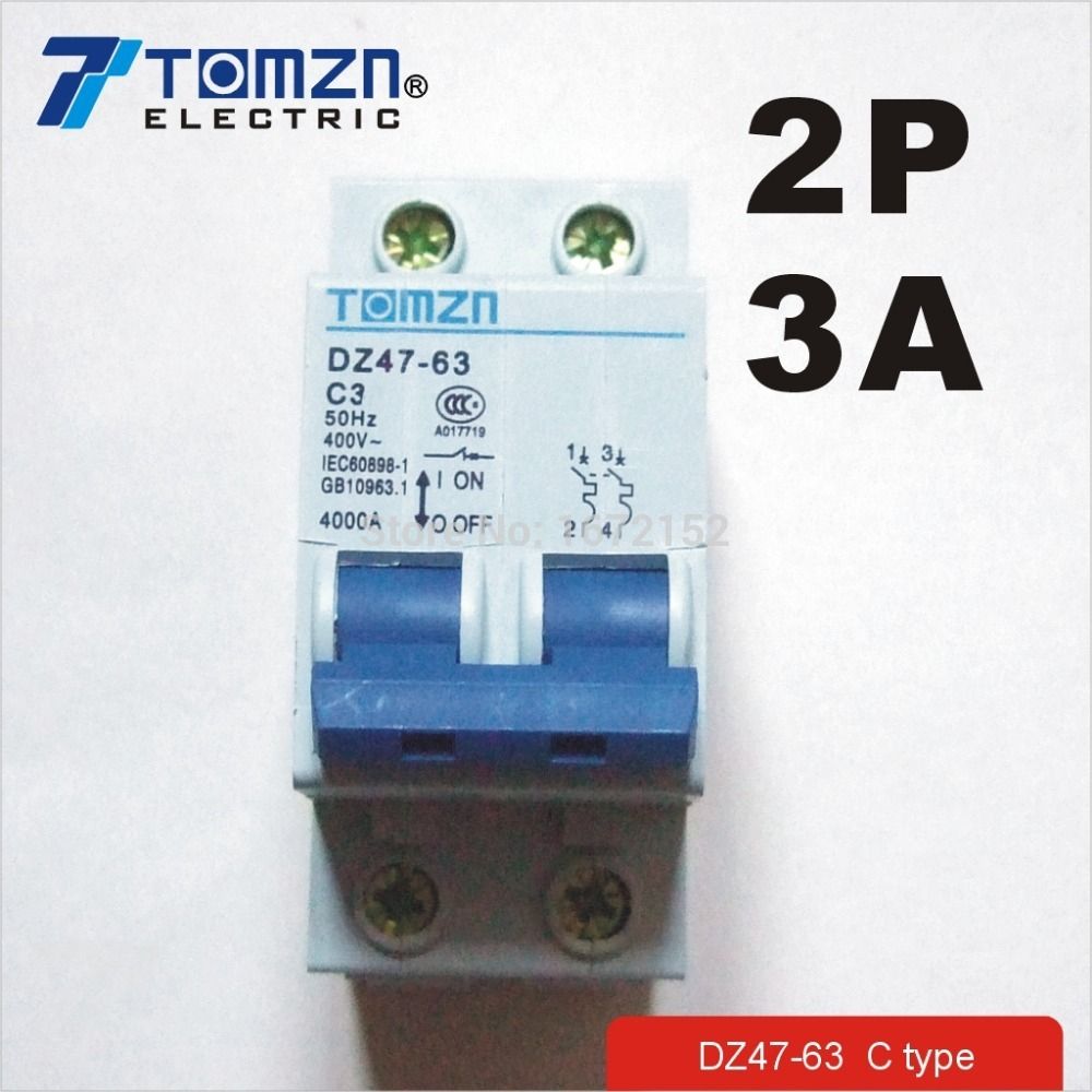 2P 3A 240V 415V 50HZ 60HZ Circuit Breaker MCB Ty Breaker