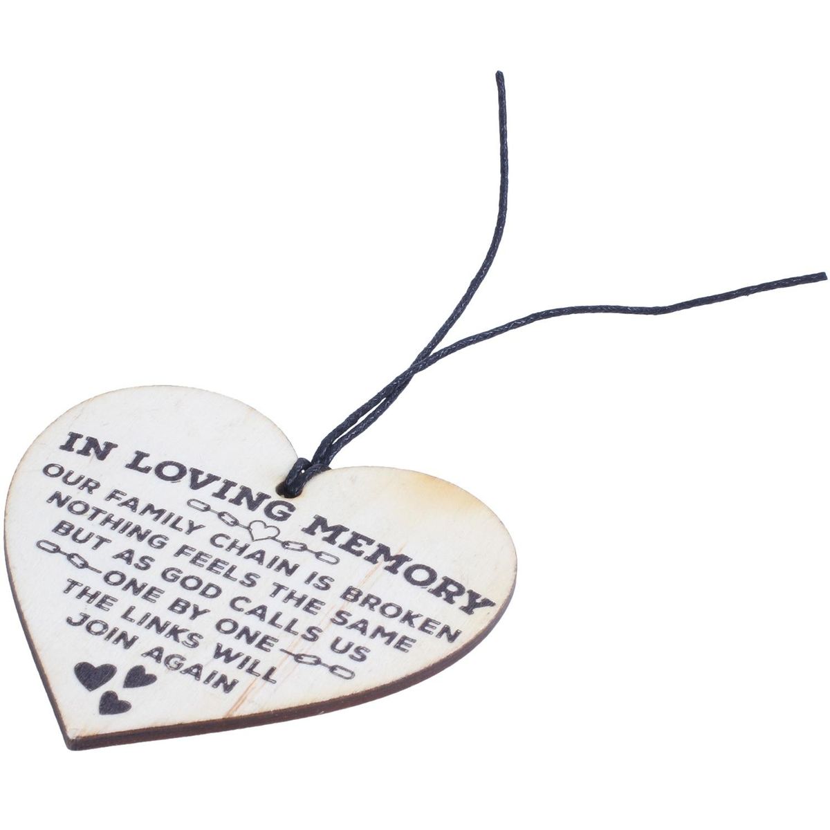 Wooden Hanging Heart Memorial Plaque Love Heaven