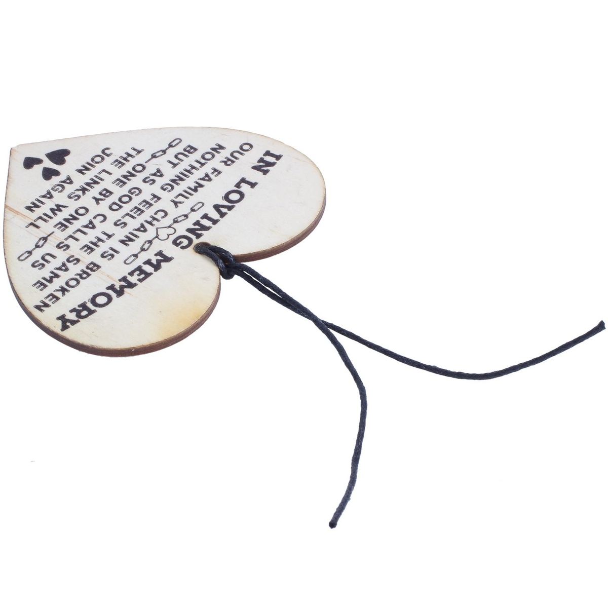 Wooden Hanging Heart Memorial Plaque Love Heaven