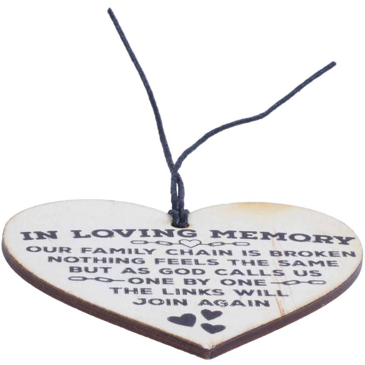 Wooden Hanging Heart Memorial Plaque Love Heaven