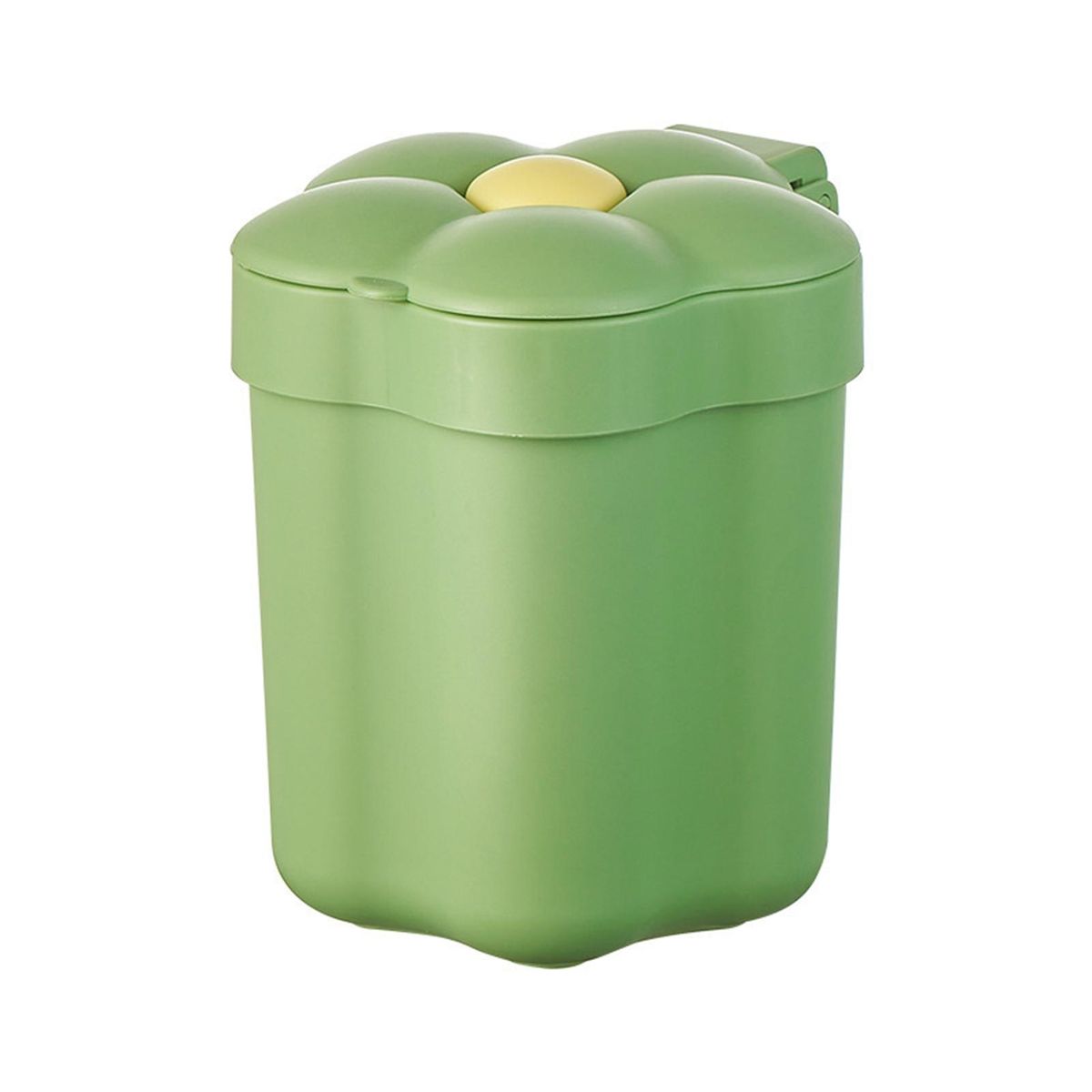 Desk Garbage Bin Cute Flower Shape Mini Trash Storage Bucket Green