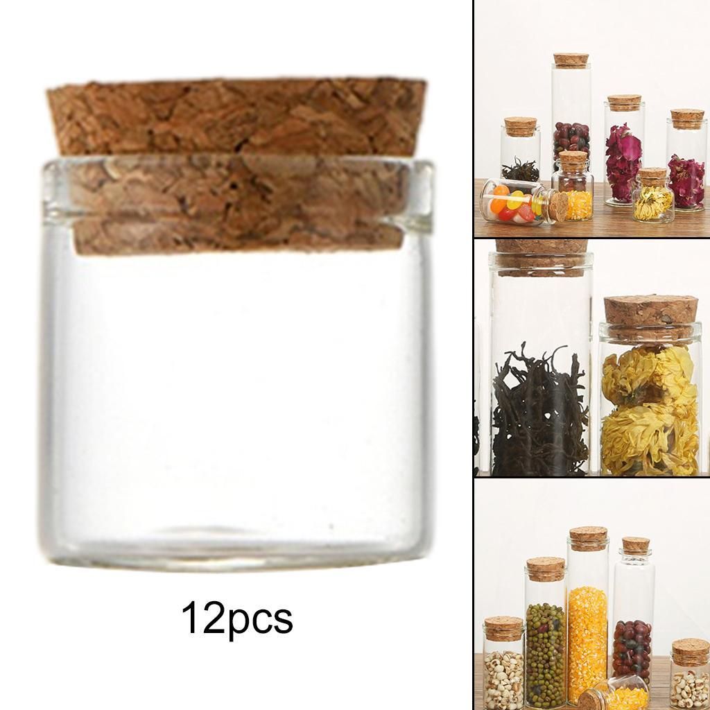 12pcs Cork Stopper Glass Bottle Vials Jars With Cork