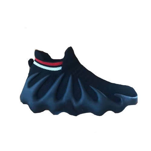 Men's Rugged Sole Socks Sneakers - Black