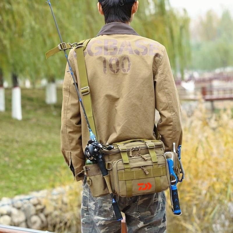 2021 6.2 new multifunction fishing bag high capacity Daiwa fishing tackle lure bag shoulder bag canvas waist bag