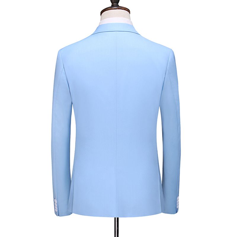 (beige)2022 Spring And Autumn New Men's Slassic Pure Color Suit Two-Piece Business Casual Double Breasted Large Size High Quality Suit RA