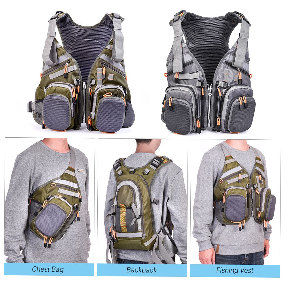 Mesh Fly Fishing Vest Backpack Breathable Outdoor Fishing