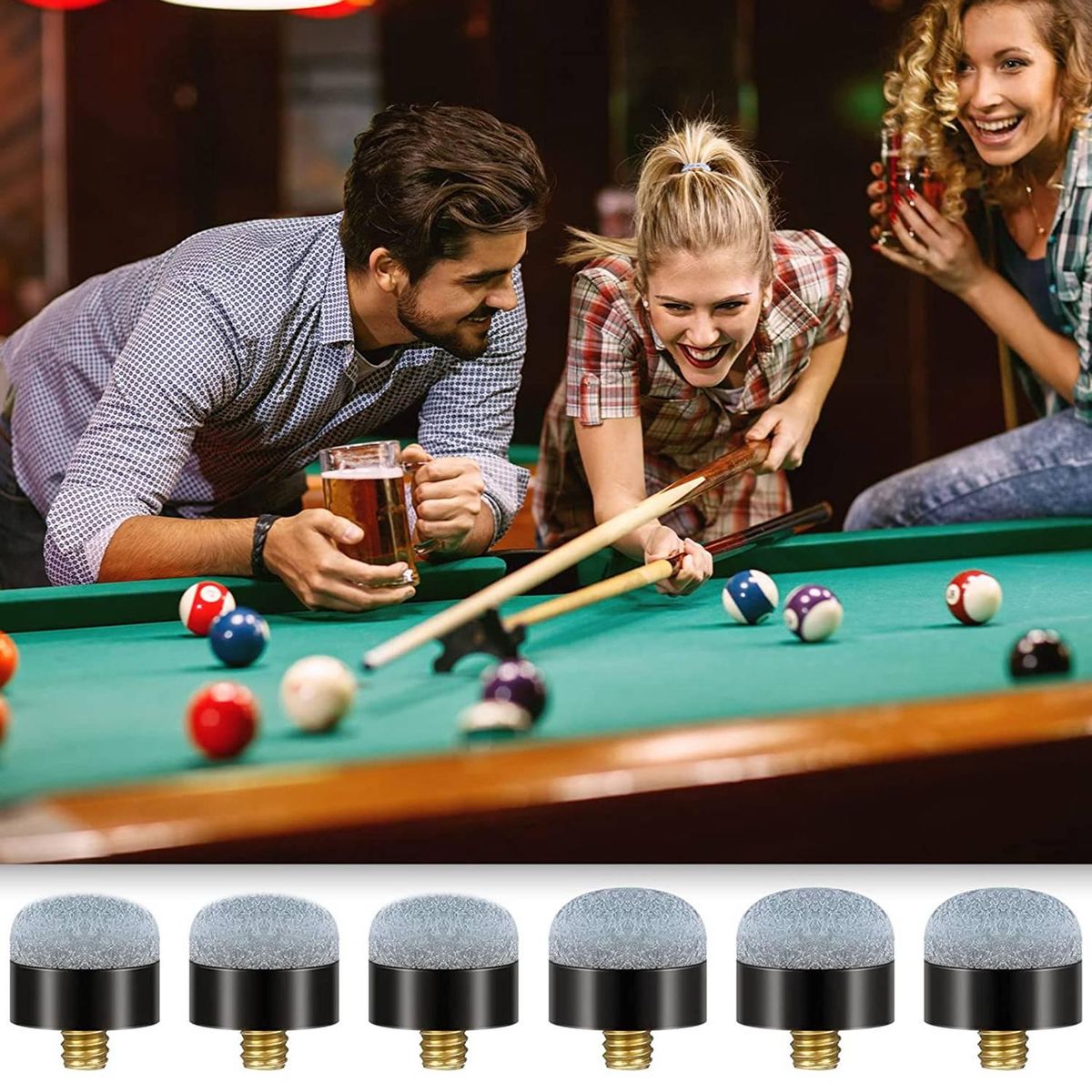 30Pcs Pieces 12 mm/13 mm Billiard Pool Cue Stick Tips Screw