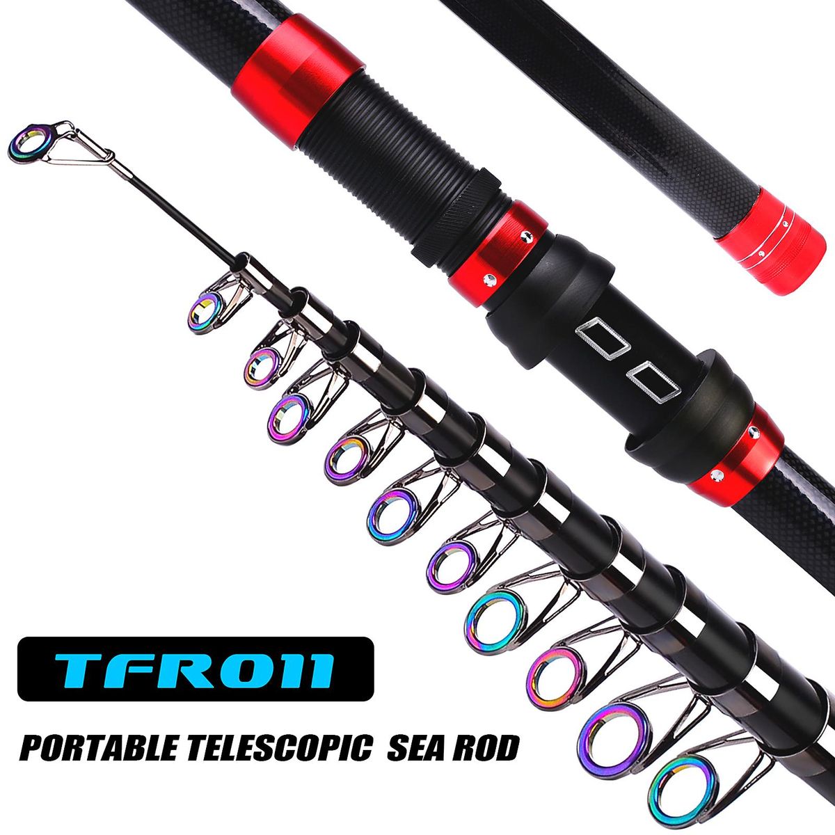 3.6 Meters Portable Fishing Rod Ultralight Fishing Pole Ceremic Guide Ring Fishing Rod Telescopic Carbon Fiber Fishing Pole