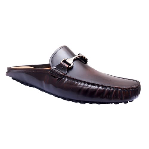 Dark Brown- Patent Half Loafer