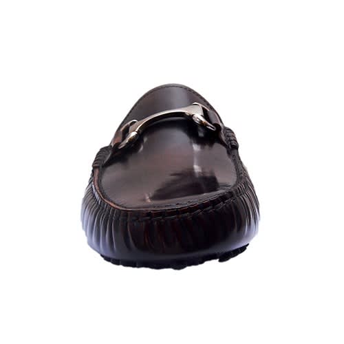 Dark Brown- Patent Half Loafer