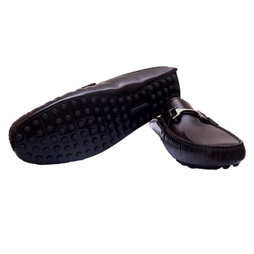 Dark Brown- Patent Half Loafer