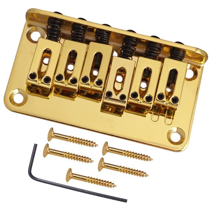 Durable Saddle Bridge Tailpiece Gold For Electric Guitar Gold