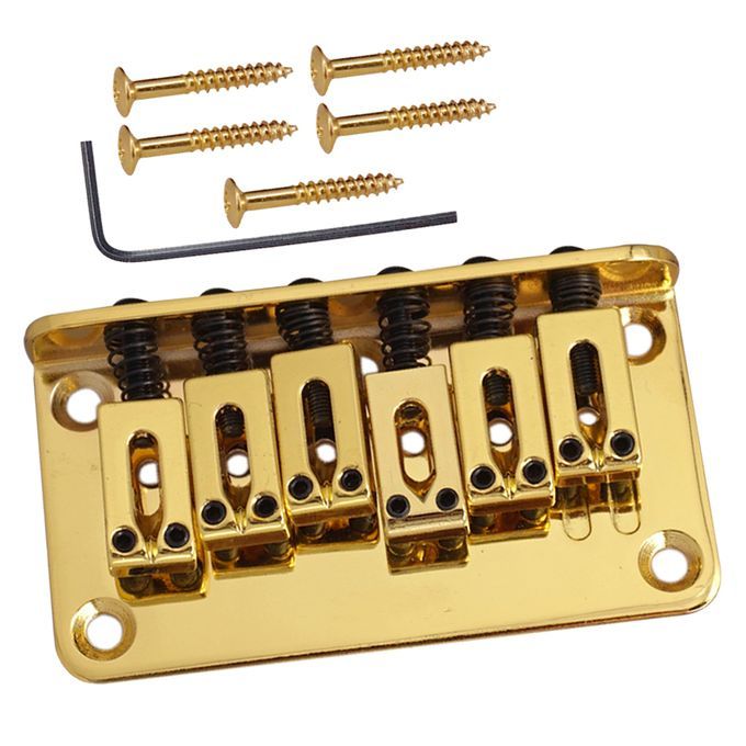 Durable Saddle Bridge Tailpiece Gold For Electric Guitar Gold