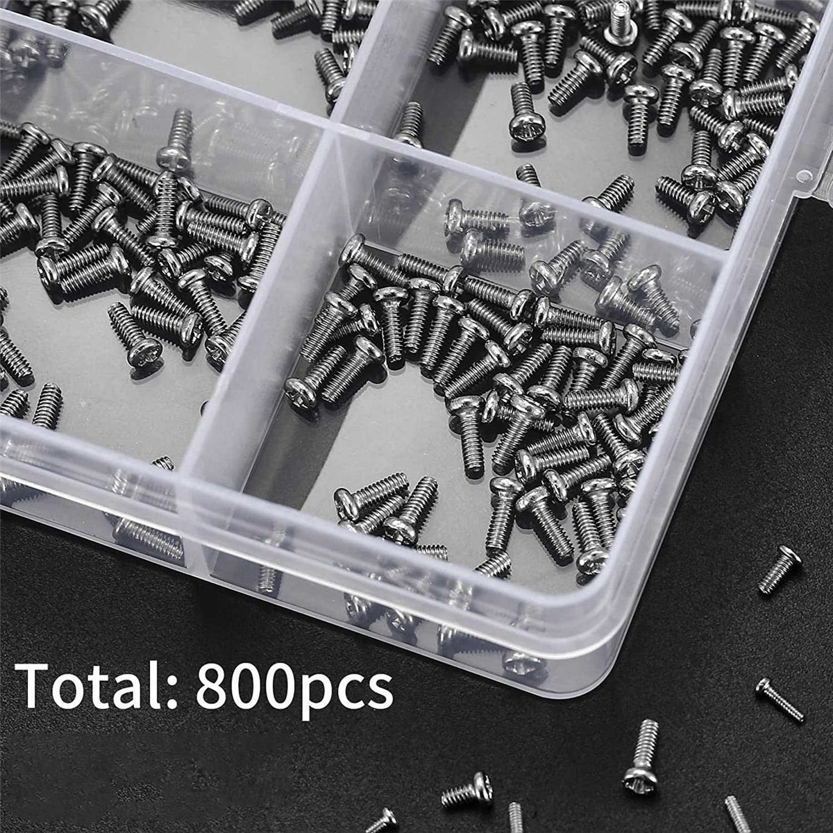 800 Pc Tiny Screws for Electronics, Small Mini Pan Head Machine Screws Kit for Eyeglasses Watches Clocks Repair