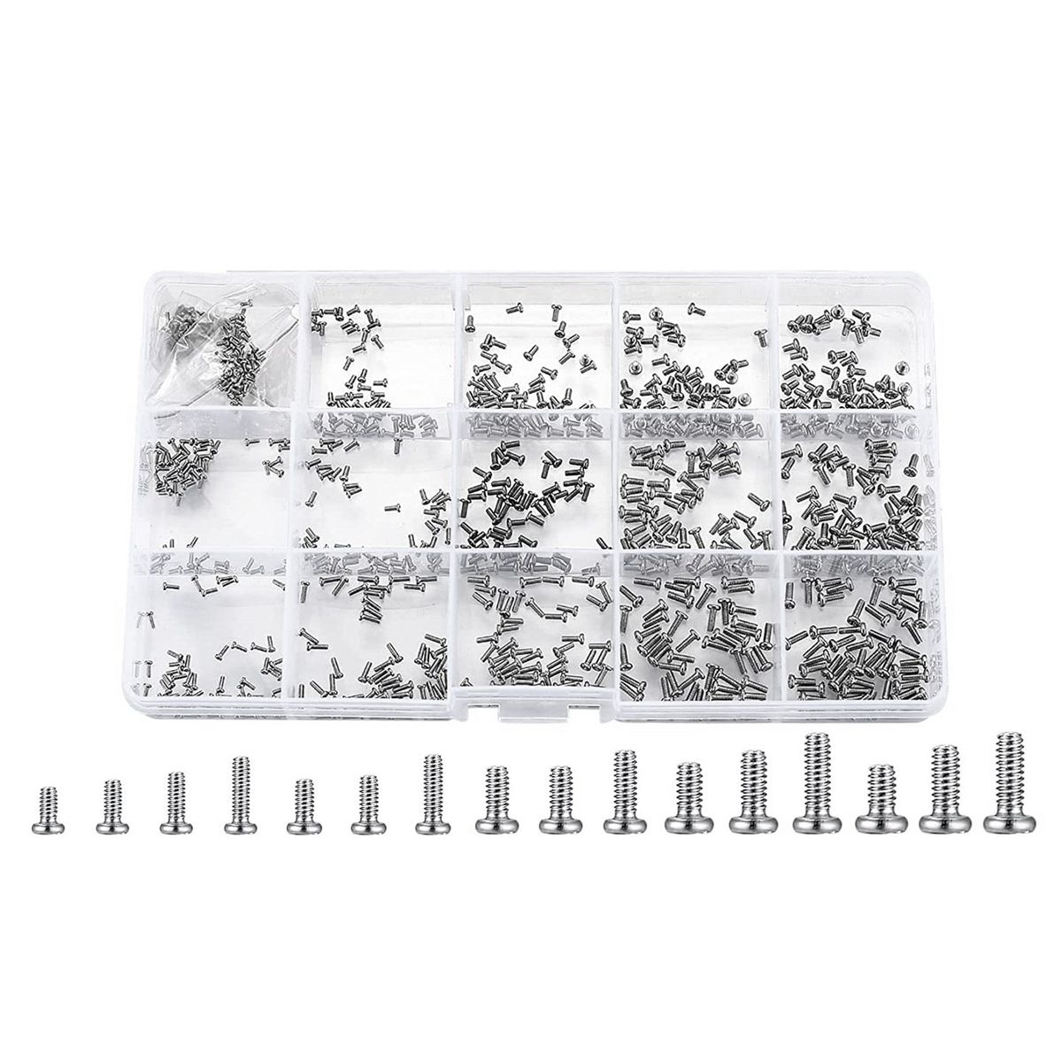 800 Pc Tiny Screws for Electronics, Small Mini Pan Head Machine Screws Kit for Eyeglasses Watches Clocks Repair