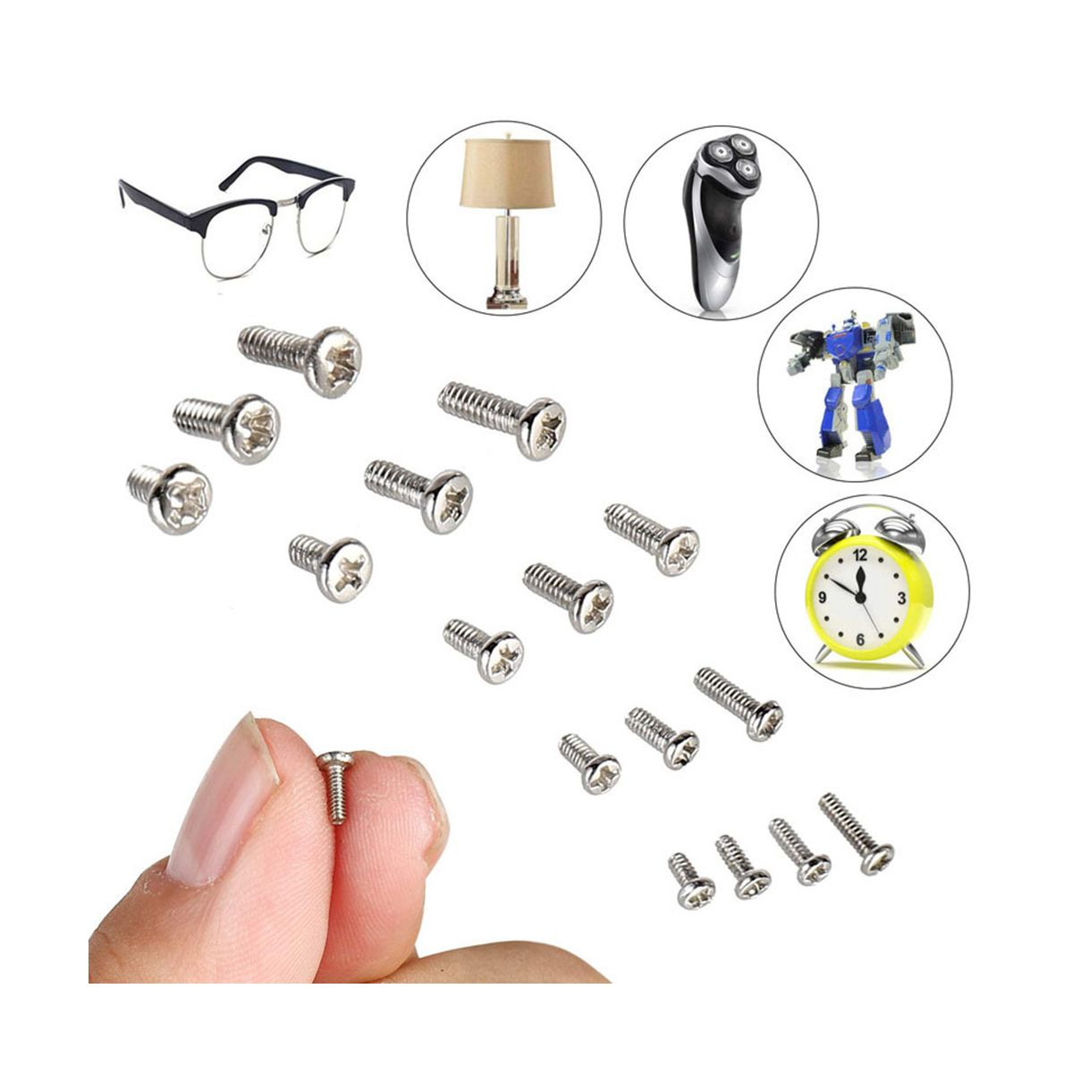 800 Pc Tiny Screws for Electronics, Small Mini Pan Head Machine Screws Kit for Eyeglasses Watches Clocks Repair
