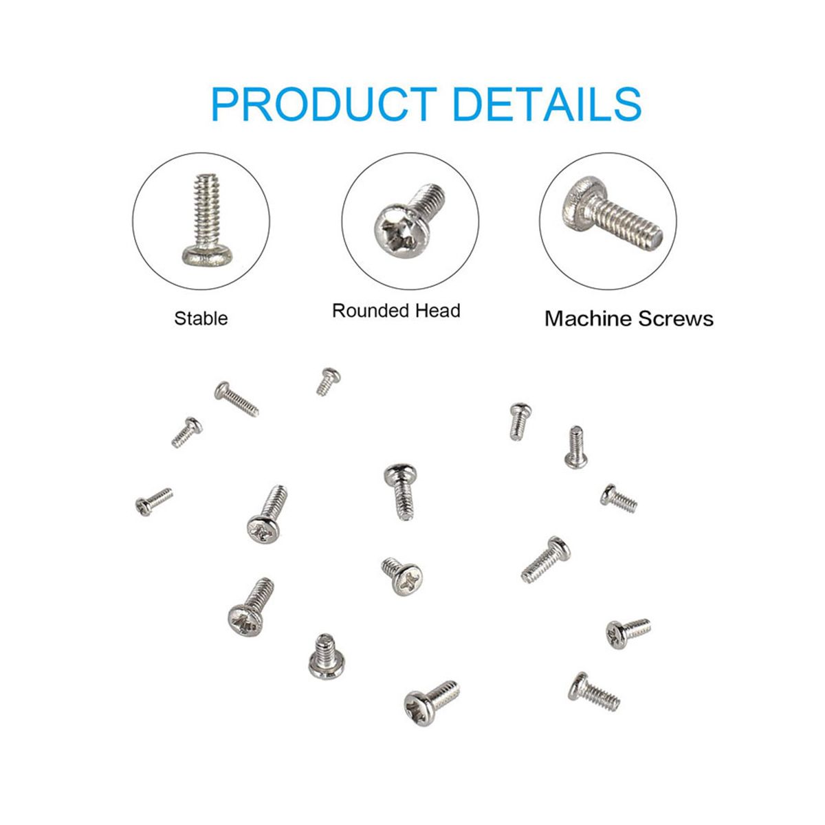 800 Pc Tiny Screws for Electronics, Small Mini Pan Head Machine Screws Kit for Eyeglasses Watches Clocks Repair