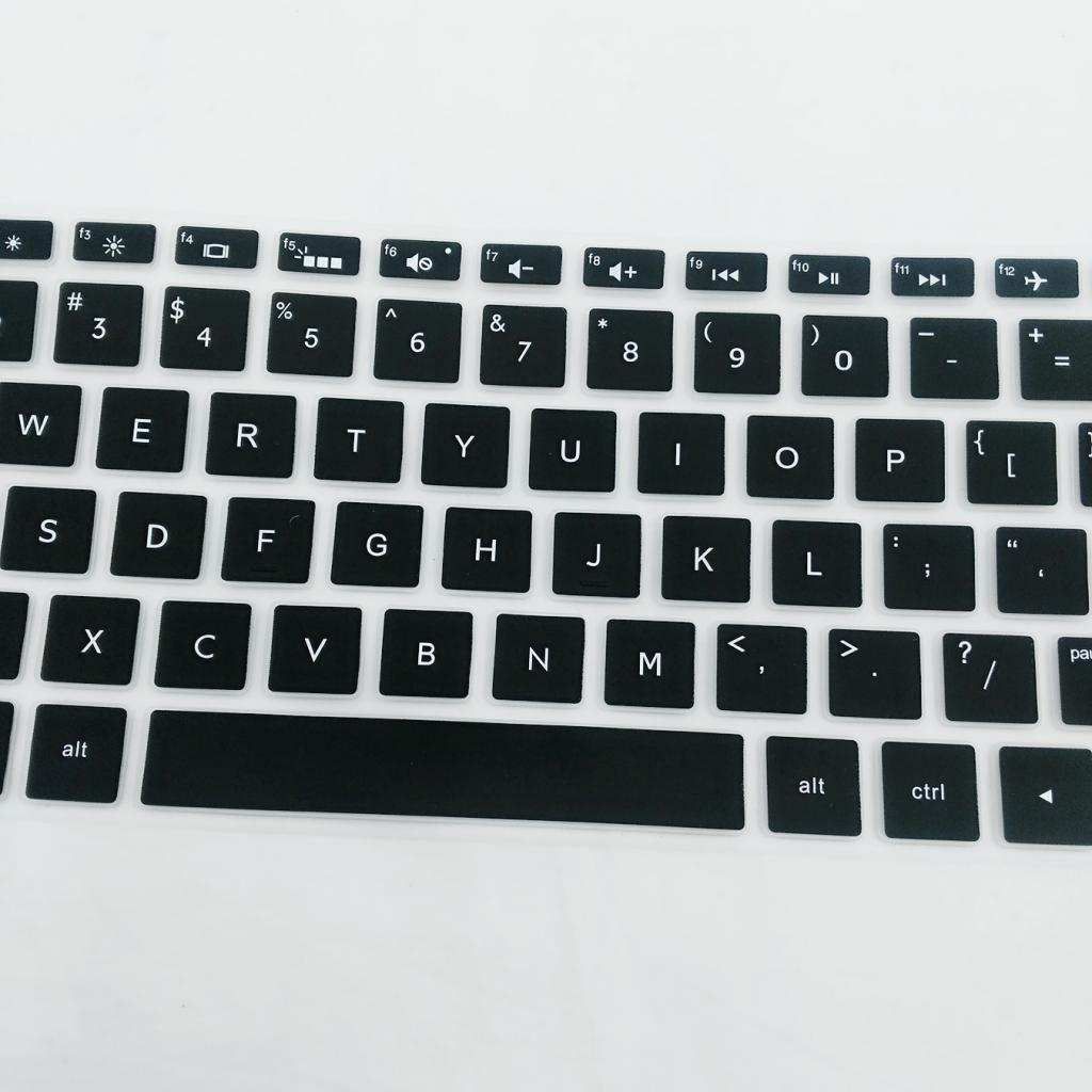 2pcs Thin Silicone Laptop Keyboard Protector Skin Black