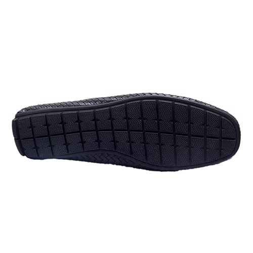 Black -hand Weaved- Loafers With Tusk Accessory