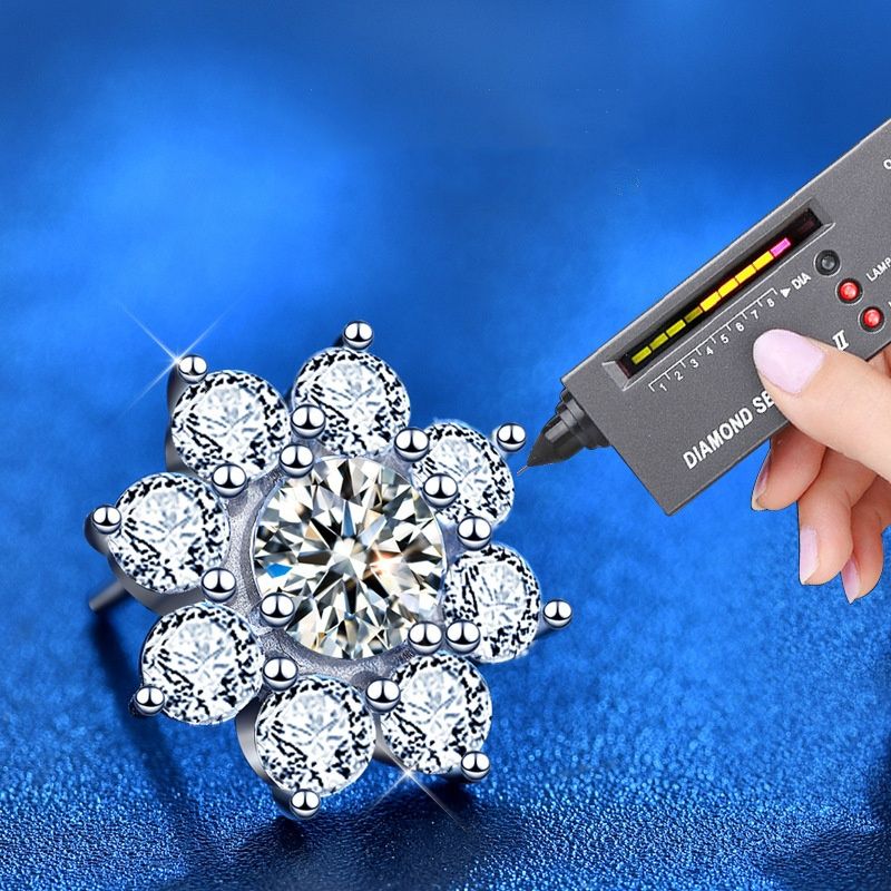 XEZ002 925 Silver Sun Flower Earrings