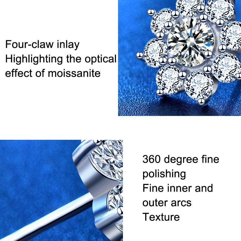 XEZ002 925 Silver Sun Flower Earrings