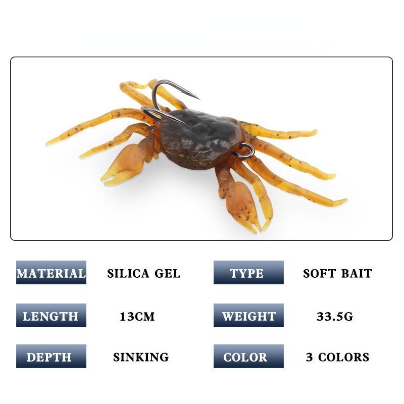 Submerged Far Throw Crab Soft Bait 13cm/33.5g Simulated Fishing Bait-3 pieces