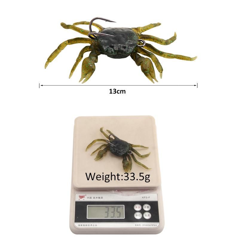 Submerged Far Throw Crab Soft Bait 13cm/33.5g Simulated Fishing Bait-3 pieces