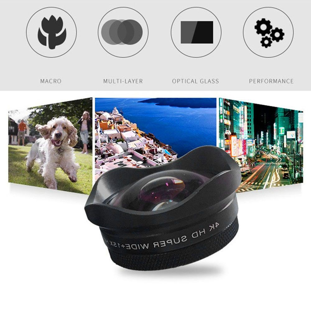 4K Ultra HD Smartphone Camera Lens 0.45X Wide-angle 15X