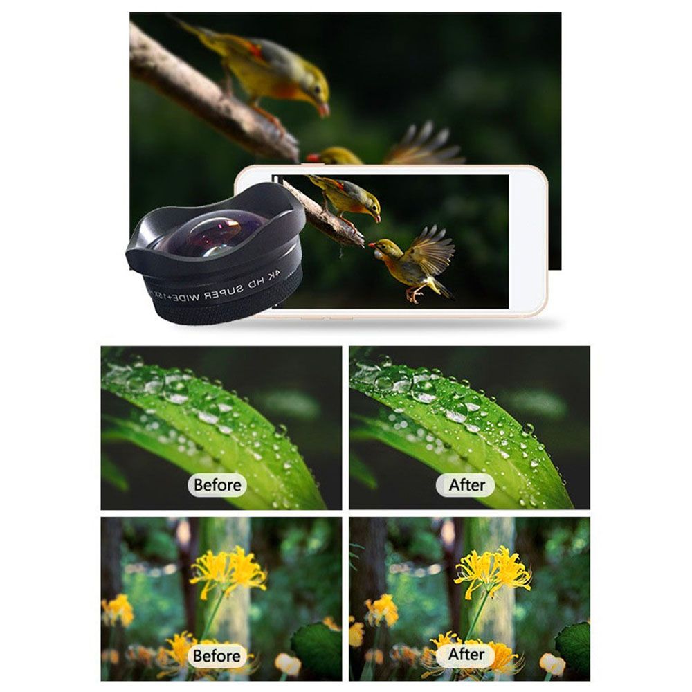 4K Ultra HD Smartphone Camera Lens 0.45X Wide-angle 15X