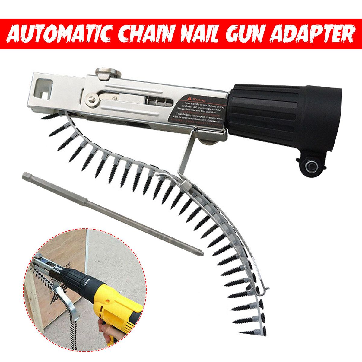 Automatic Chain Nail Adapter Screw Nozzle Adapter Electric Drill Woodworking