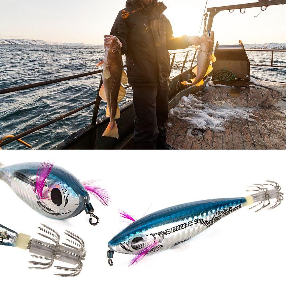 3Pcs/set Squid Jig Artificial Hard Fishing