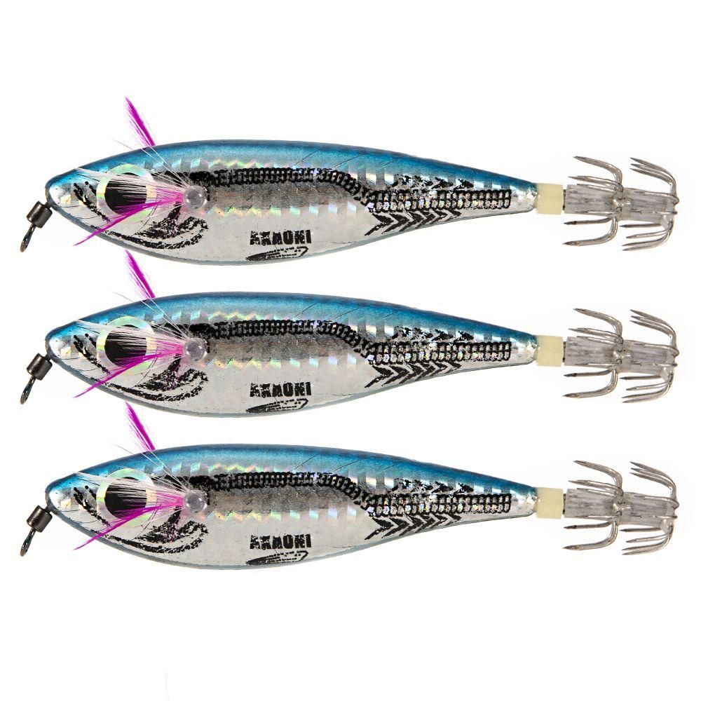 3Pcs/set Squid Jig Artificial Hard Fishing