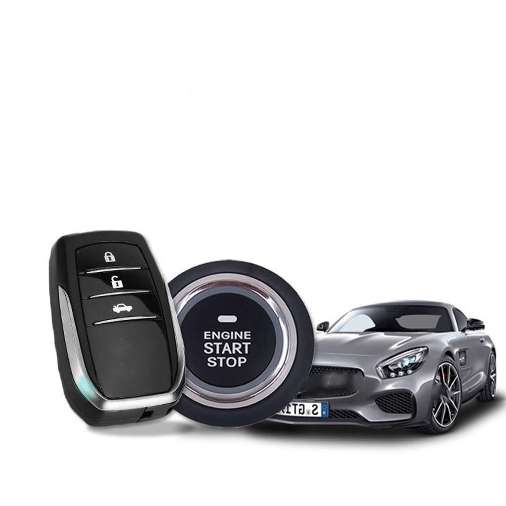 12V Car Alarm Passive Keyless One Button Start Remote Control System Auto Central Lock Push Button Start Stop Automotive PKE
