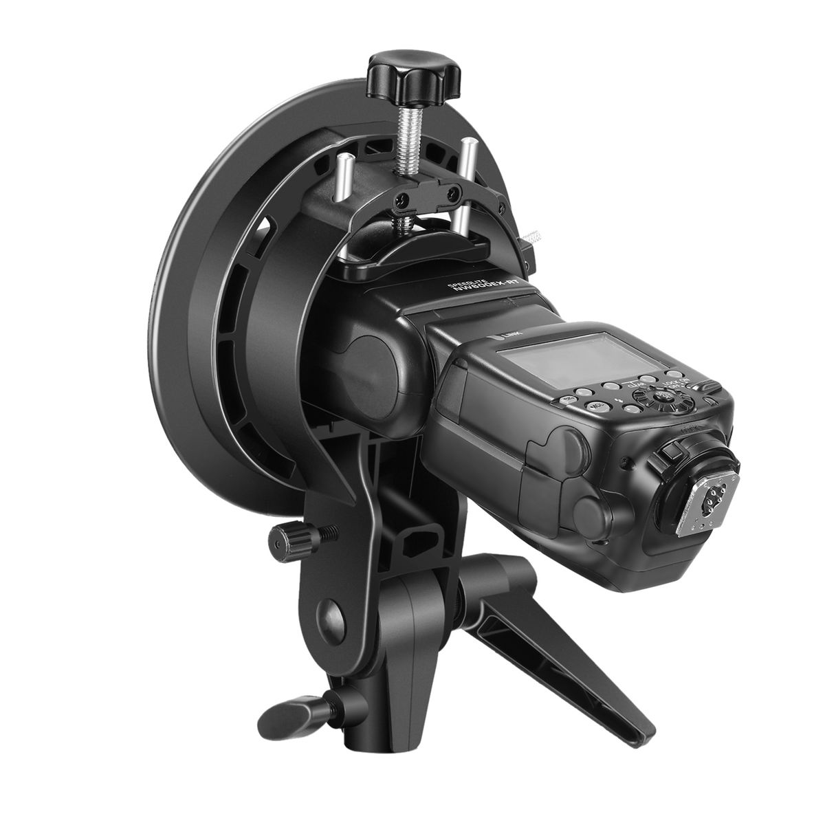 S-Type Bracket Holder With Bowens Mount For Speedlite Flash Snoot Softbox Beauty Dish Reflector
