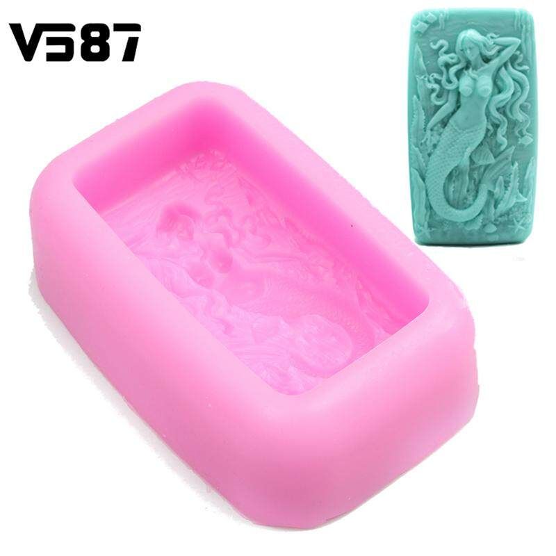 Soap Molds Silicone Craft Mermaid Flexible Soap Making Mould DIY Resin Mold